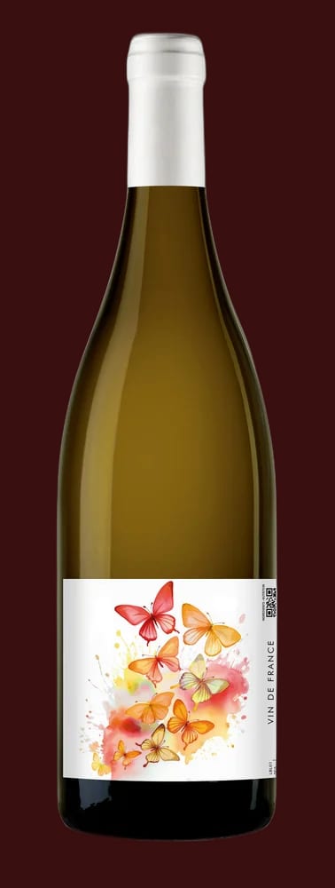 Bouteille de Papillon, vin blanc sec